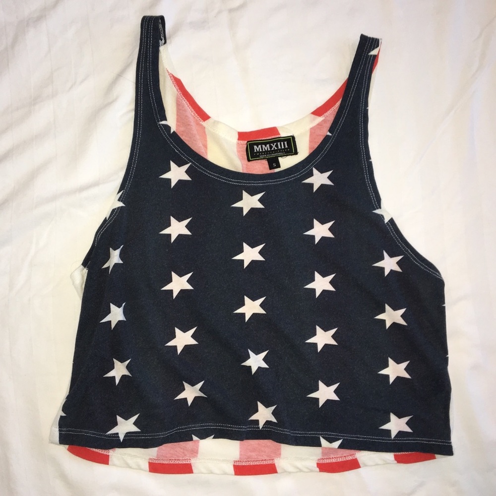 Cropped USA Tank Top